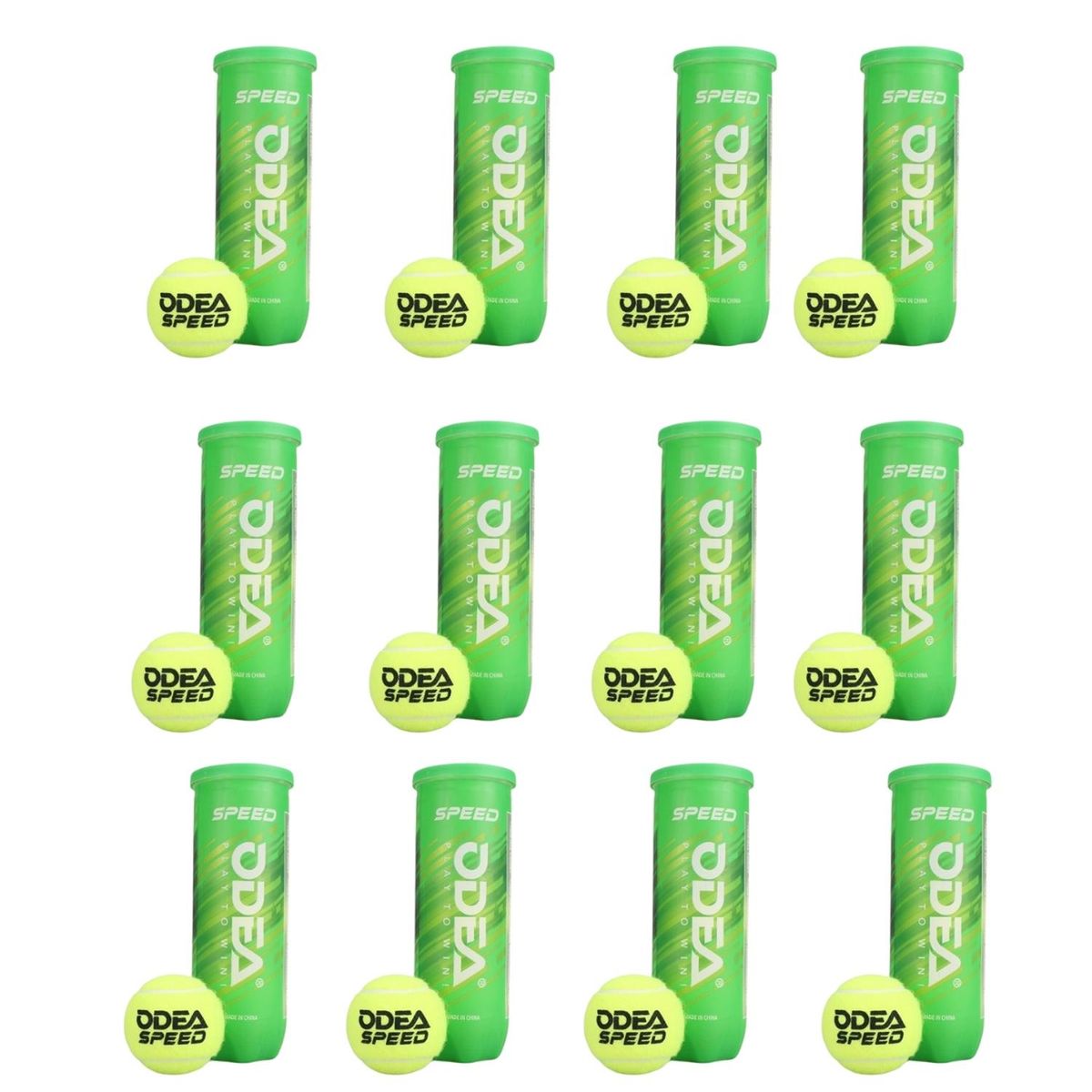 GENERICO - 12 Tarros Pelotas De Tenis Odea Speed. 3 Pelotas X Tarro.