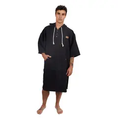 KANO - Poncho Reciclado Negro / Poncho Surf