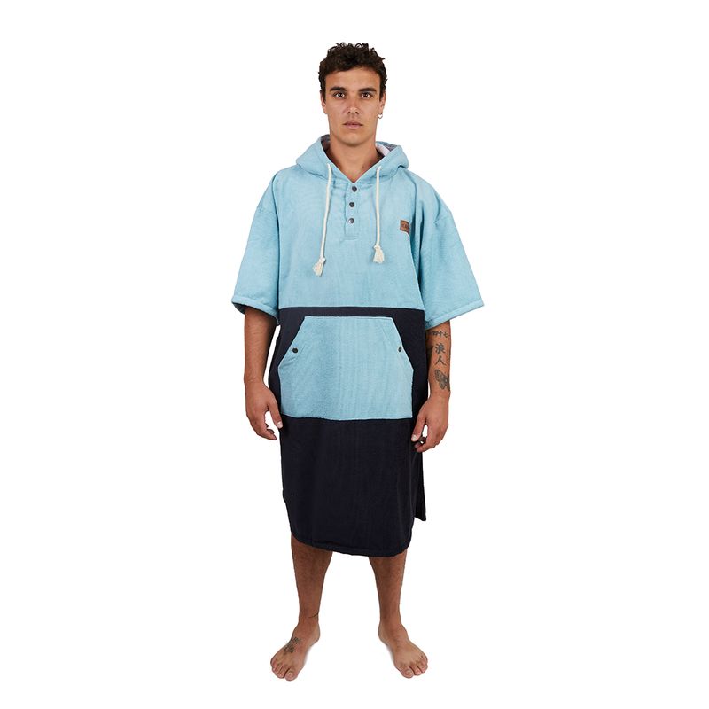KANO - Poncho Terry Negro Azul / Poncho Surf Kano
