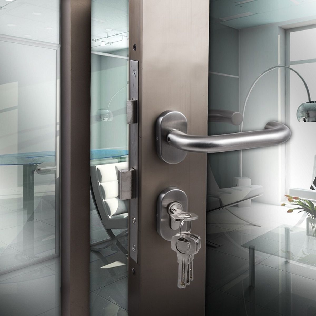 YALE - Cerradura Embutida Yale Roma B35 Oficina Perfil Aluminio