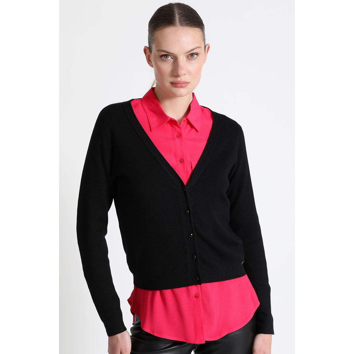 LIOLA - Cárdigan Tejido Negro Liola