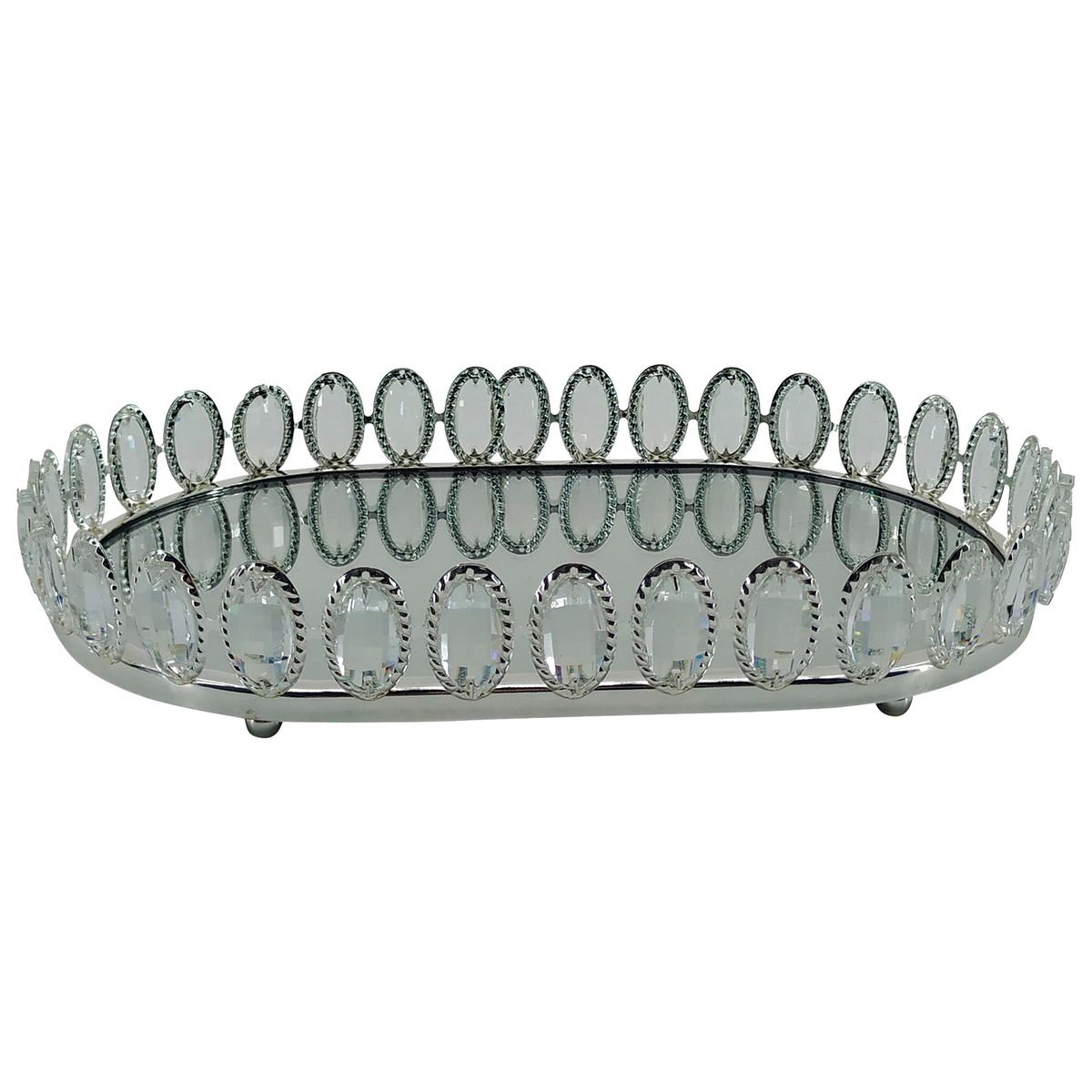 MALLORCA - Centro de Mesa Decorativo Verdún Ovalada Silver