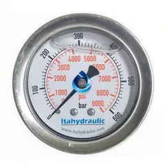 GENERICO - Manómetro Glicerina 0-600 Bar O 0-9000 Psi 63mm Conexión 14