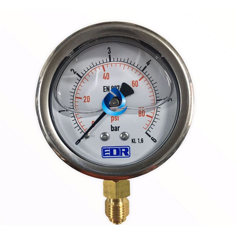 GENERICO - Manómetro Glicerina 0-600 Bar Psi 63mm Conexión 14 Abajo