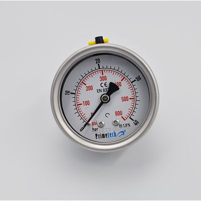 Imagen 2 del producto Manómetro Glicerina 0-600 Bar Psi 63mm Conexión 14 Abajo