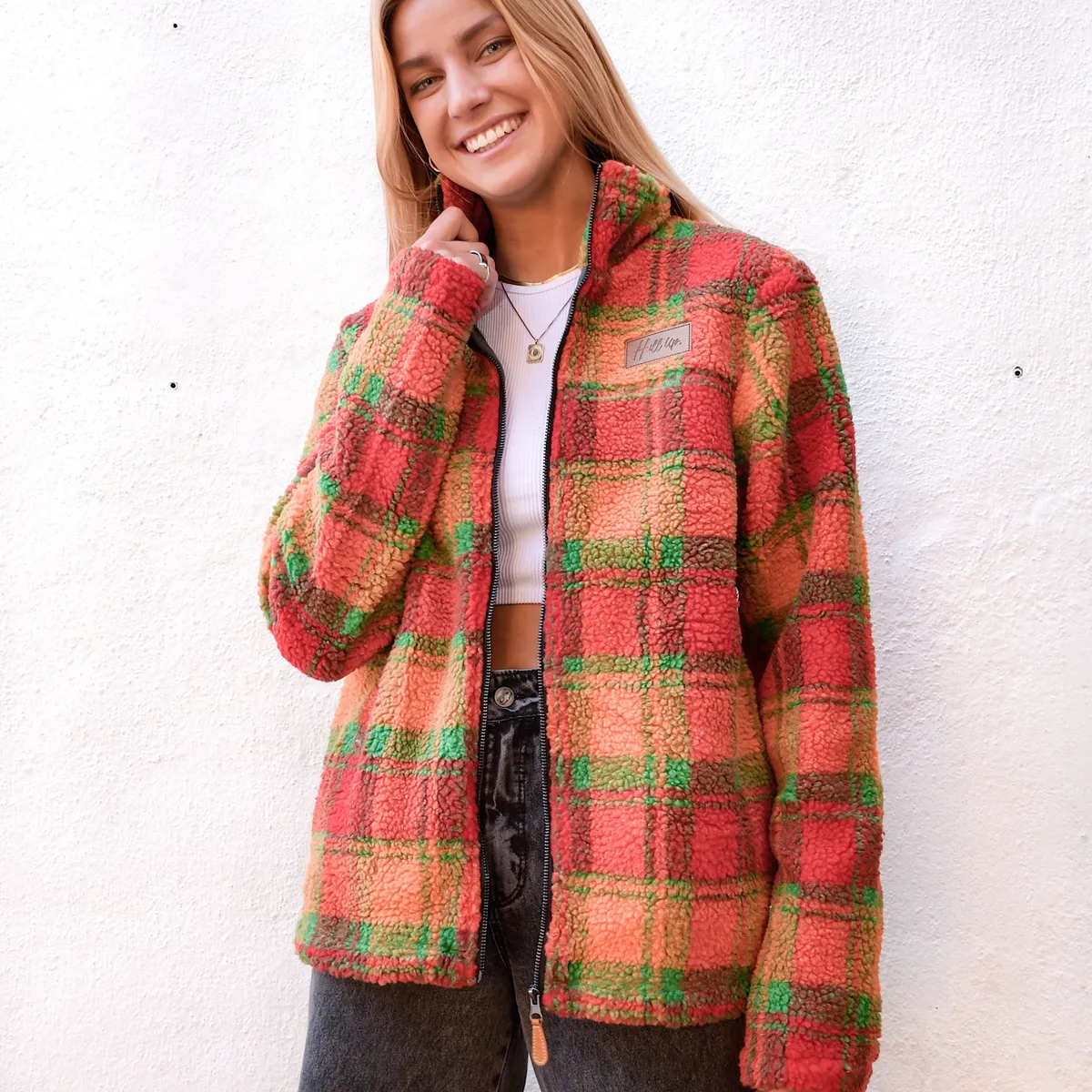 HILL UP - CHAQUETA PLAIDS ORANGE