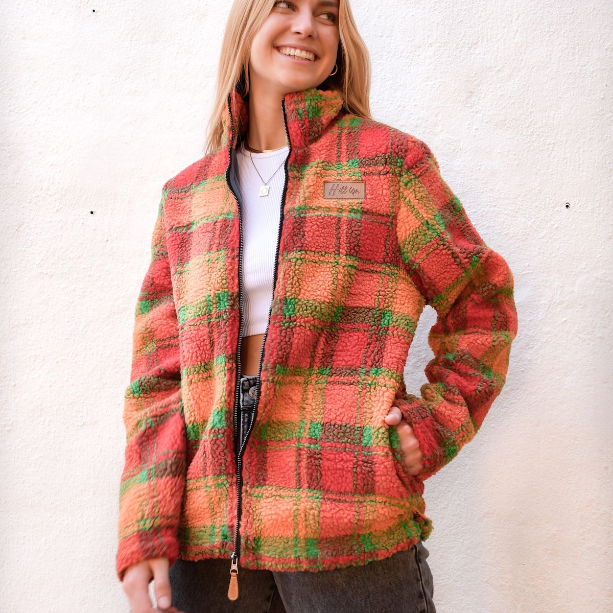 HILL UP - CHAQUETA PLAIDS ORANGE