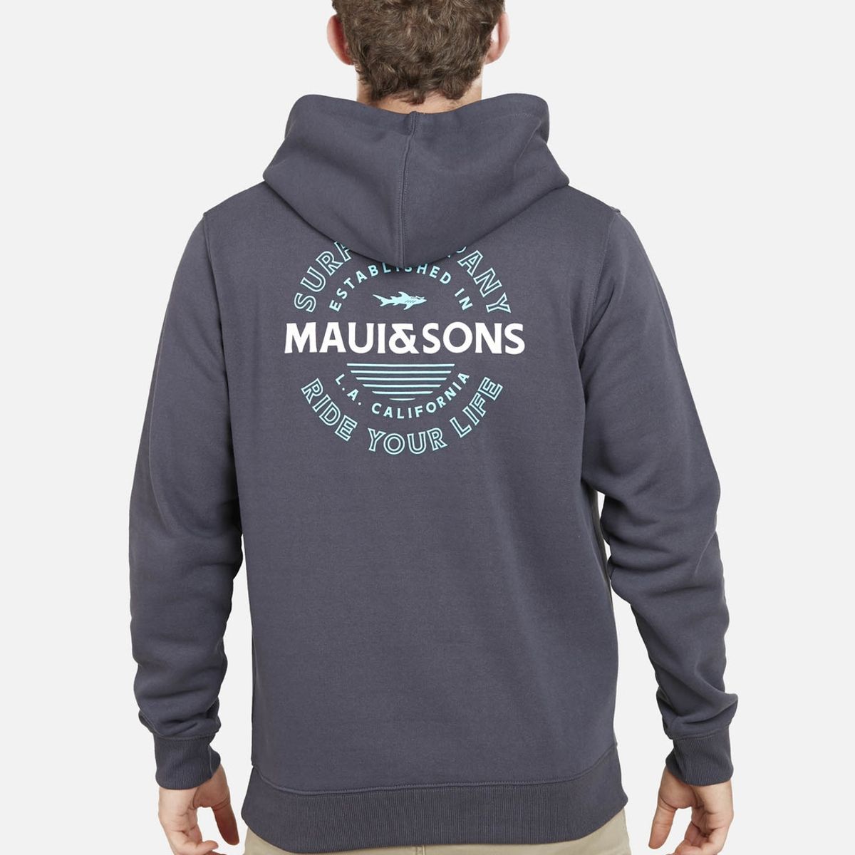 MAUI AND SONS - Poleron HUNTINGTON BEACH Hombre Gris Oscuro Maui and Sons