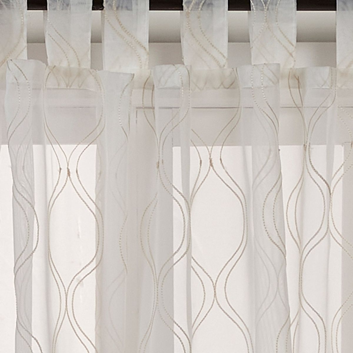 VELUTTI - Set Visillos Presilla Bordado Crudo Velutti