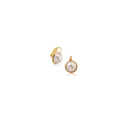 MARRO - Aros Perla clip enchapados en oro 18K