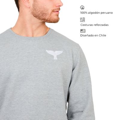 Imagen 2 del producto Polerón Hombre Aleta Gris