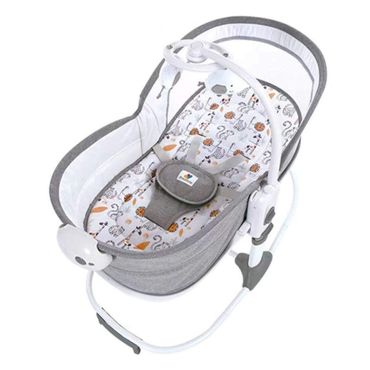 LUBABYCAS - Cuna Moisés Y Columpio Con Vibración 2 En 1 Lubabycas Gris