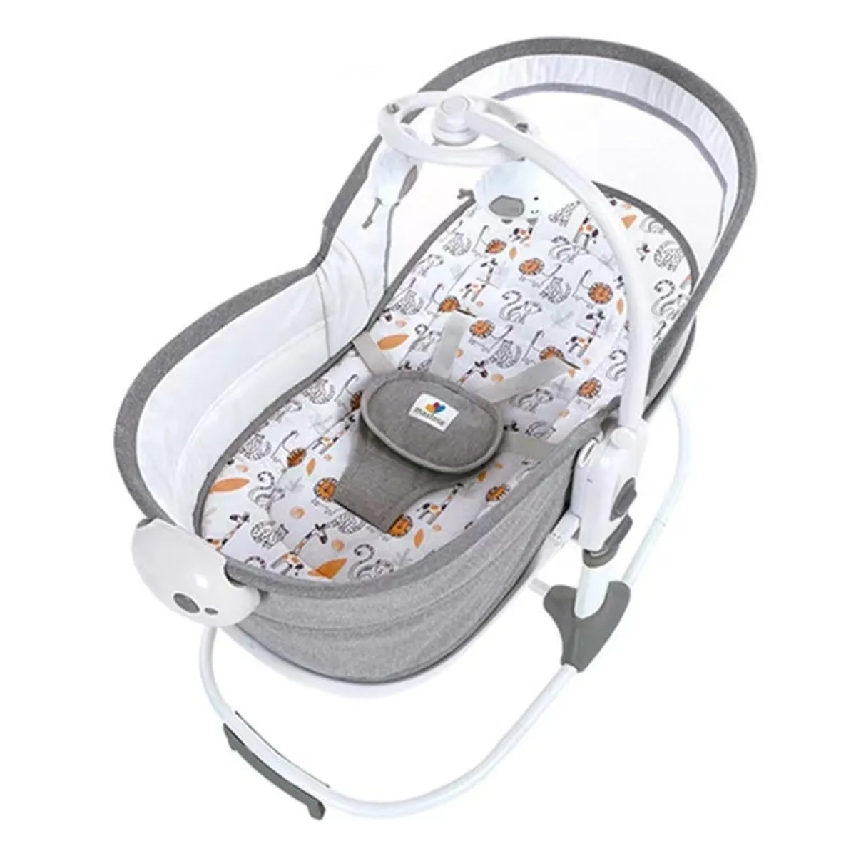 LUBABYCAS - Cuna Moisés Y Columpio Con Vibración 2 En 1 Lubabycas Gris