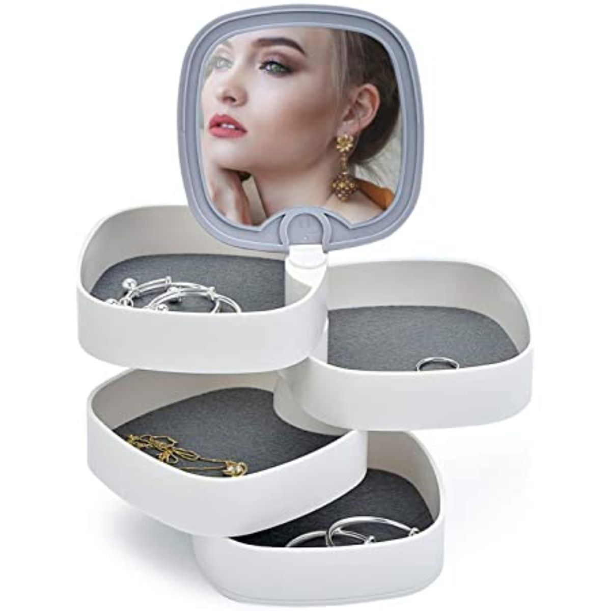 GENERICO - Organizar de Joyas con 4 compartimientos y Espejo