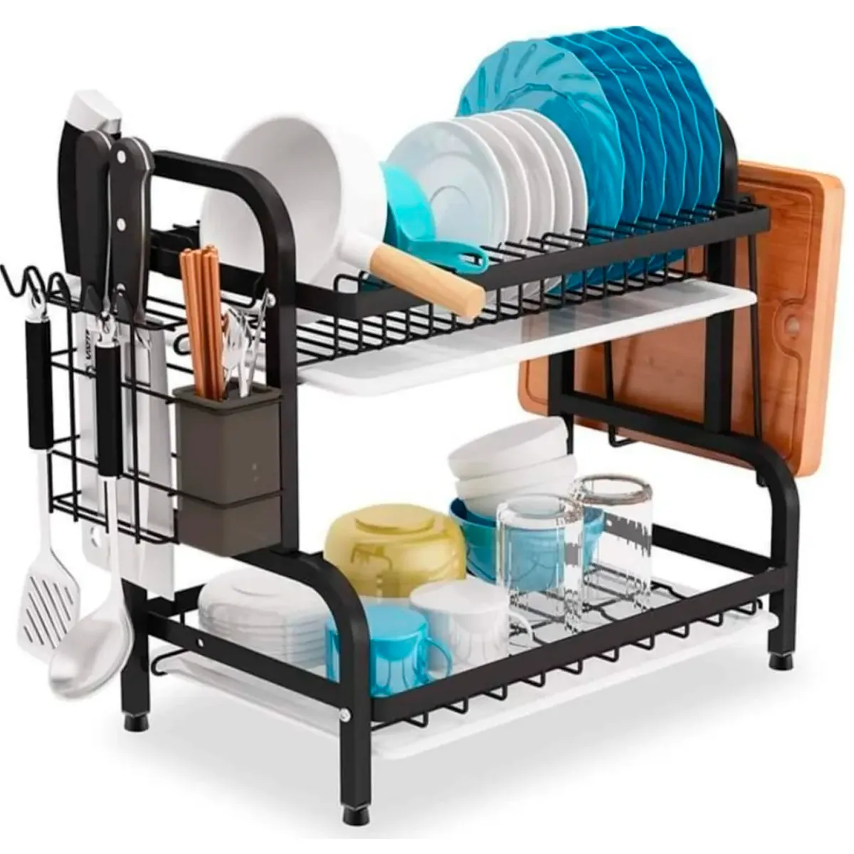 DE TODO Y MAS - Secador Escurridor De Loza Platos 2 Niveles DETODOYMAS