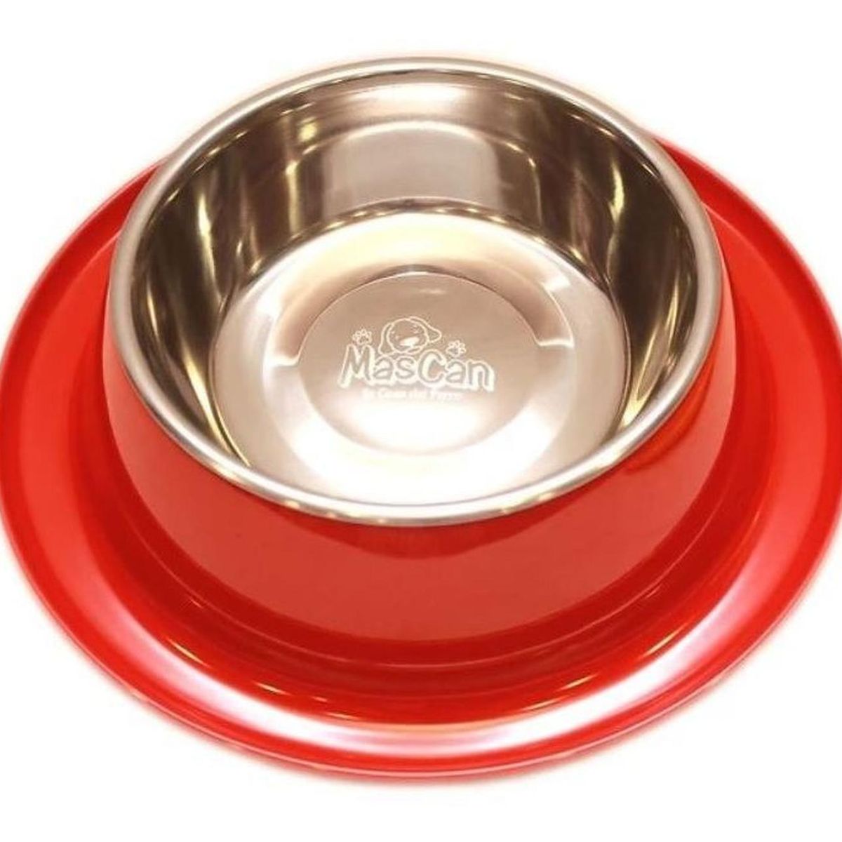 MASCAN - Plato Melamina Anti-Hormigas Rojo Para Perro S Mascan