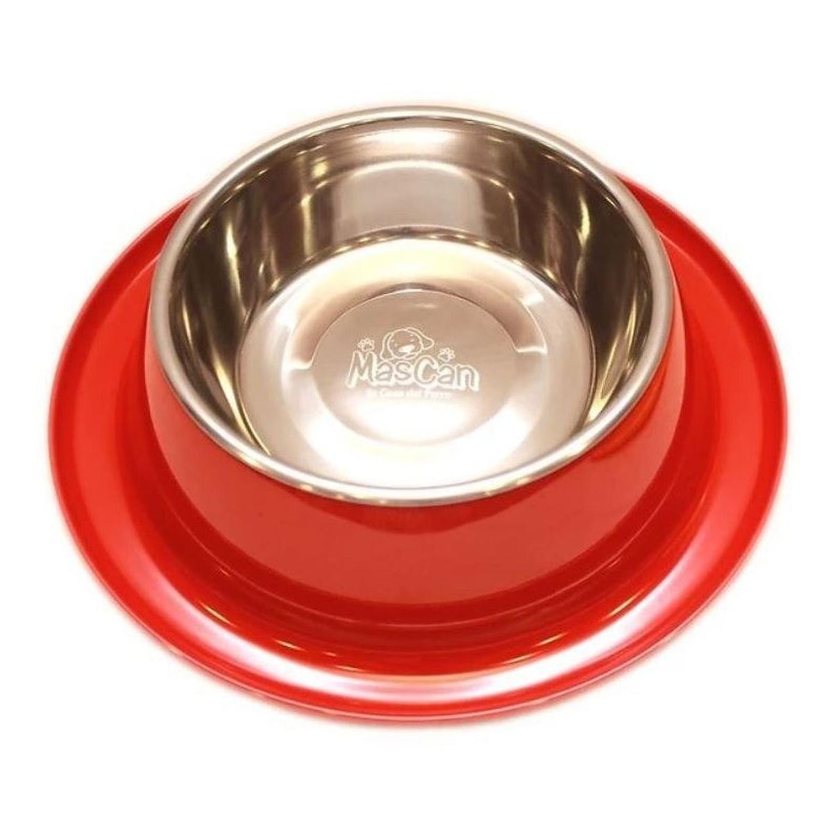 MASCAN - Plato Melamina Anti-Hormigas Rojo Para Perro S Mascan