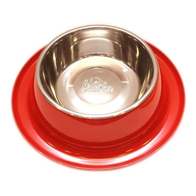 MASCAN - Plato Melamina Anti-Hormigas Rojo Para Perro S Mascan.