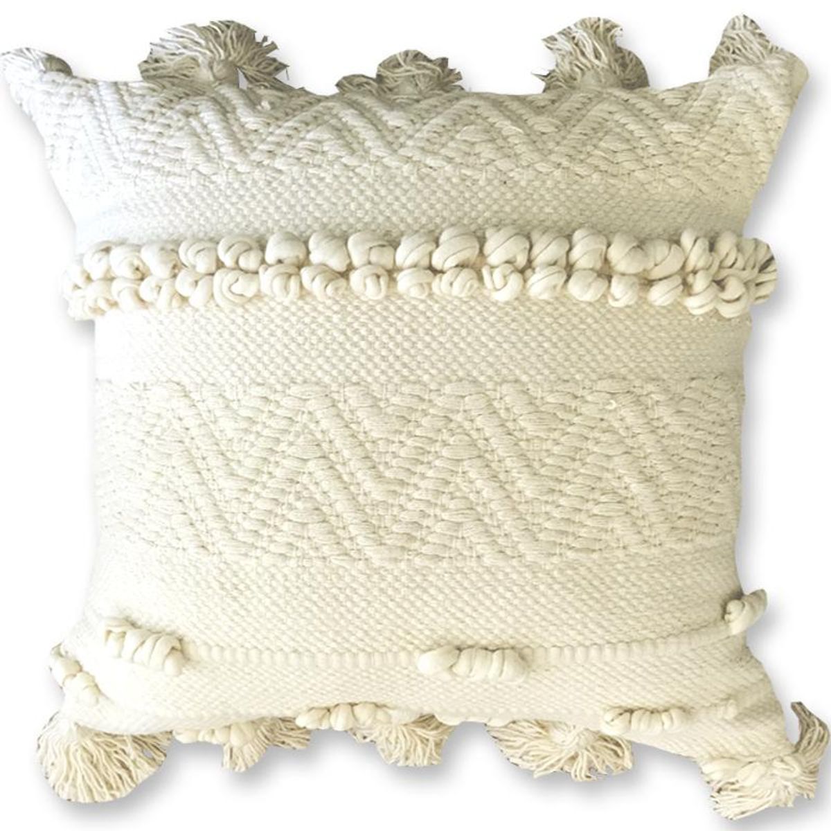 LIVING MARKET - Cojín Tejido Algodón Crudo 45x45 Living Market