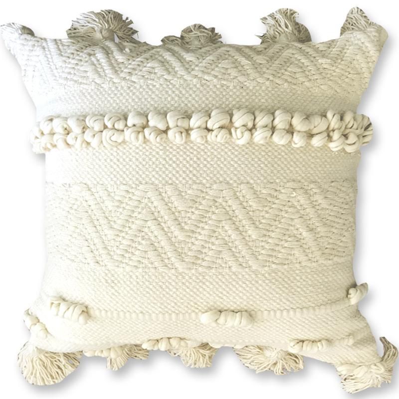 LIVING MARKET - Cojín Tejido Algodón Crudo 45x45 Living Market