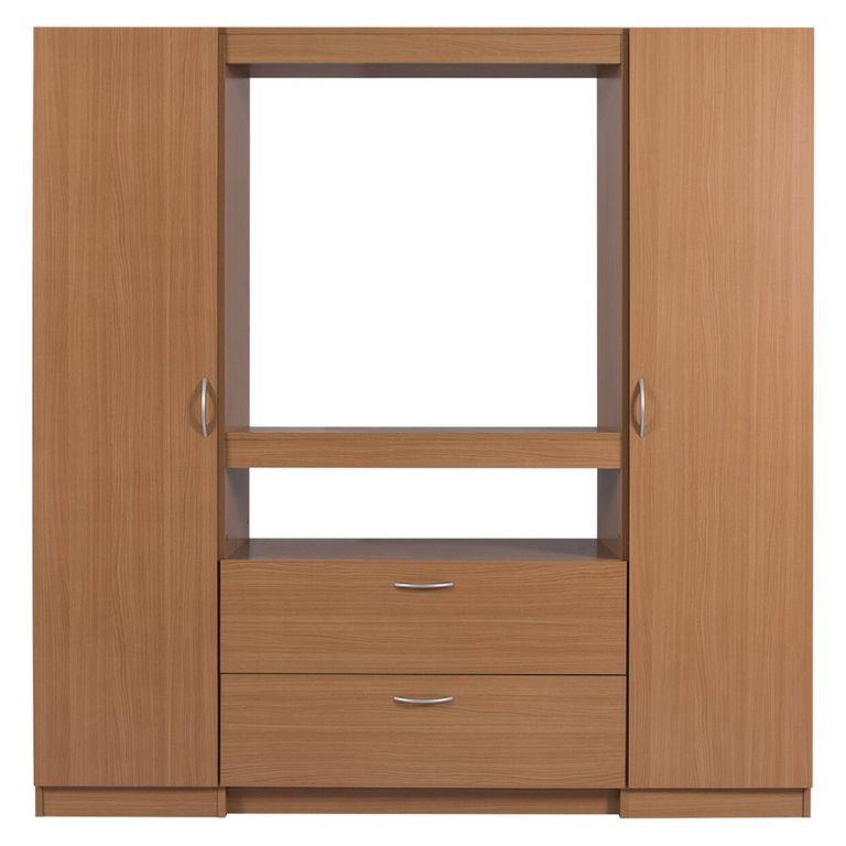 Closet rack 2 puertas 2 cajones, Cafe claro