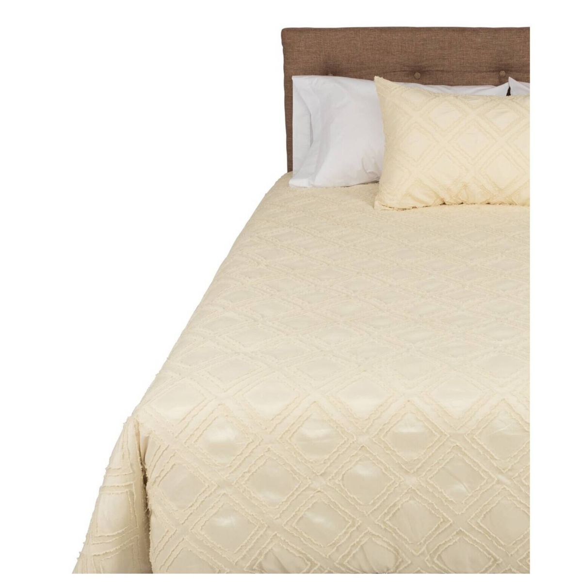 CITADELLE - Funda de plumón Orleans Beige rombos flequillo, 1 Plaza