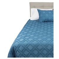 Funda de plumón Orleans Azul rombos flequillo King