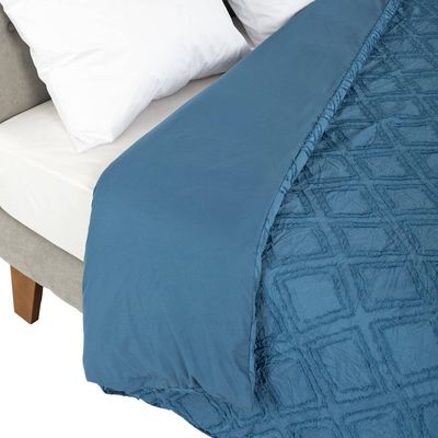 Imagen 2 del producto Funda de plumón Orleans Azul rombos flequillo King