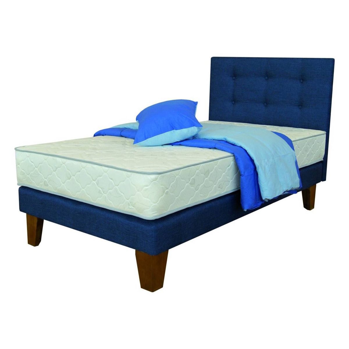 SPOMO - Eurobox Energy Capitoné 1,5 PL Azul + Pl Pluma y Mesa Notebook