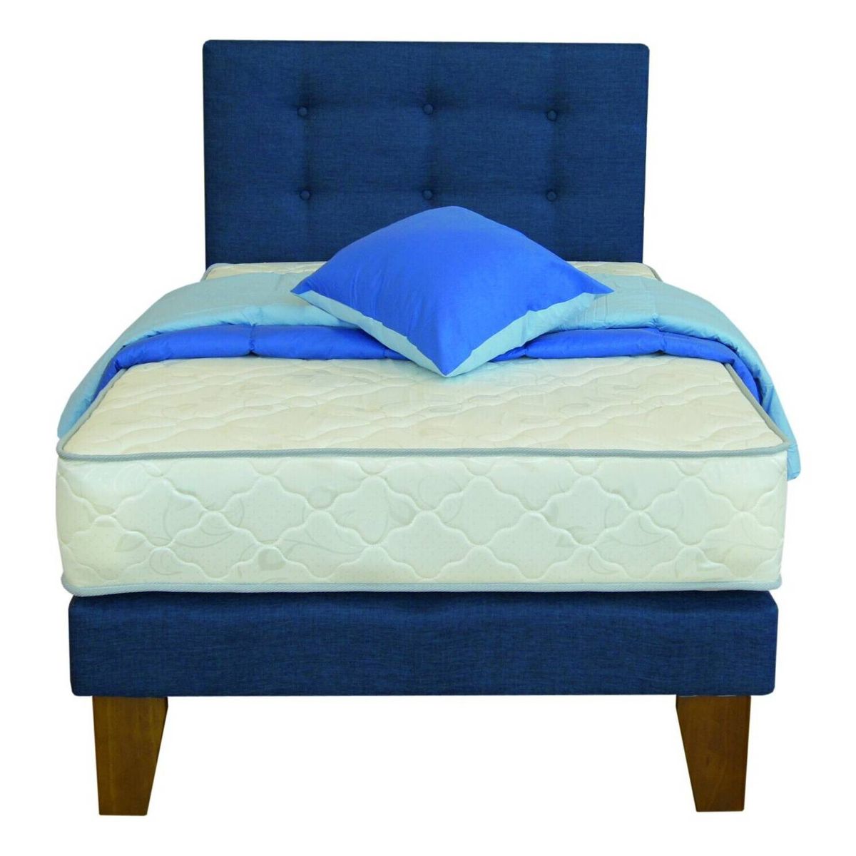 SPOMO - Eurobox Energy Capitoné 1,5 PL Azul + Pl Pluma y Mesa Notebook