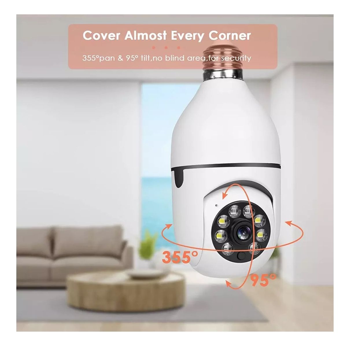 STARTECHOFFICE - Cámara IP 360° Ampolleta motorizada Full HD Panorámica Sensor imagen