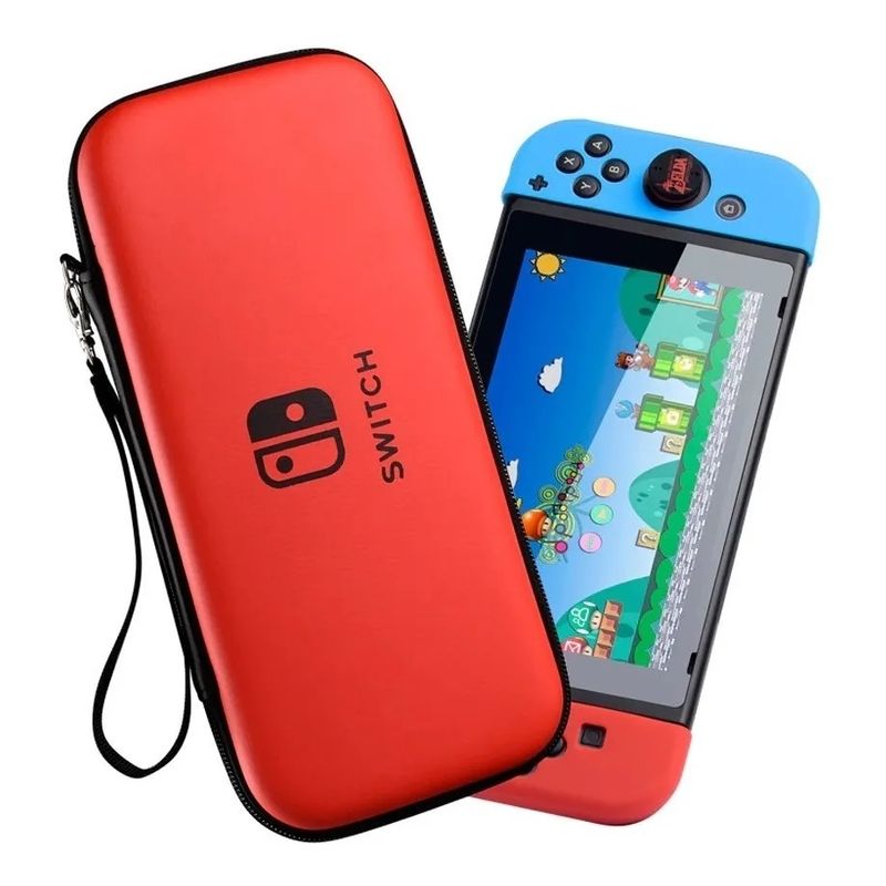 GENERICO - Estuche Resistente Nintendo Switch Rojo