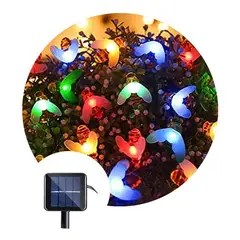 GENERICO - Guirnalda Luces Led Solar Abeja 20 LED 5 Mts Multicolor