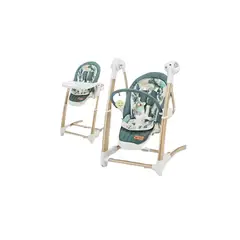 LUBABYCAS - Silla De Comer Y Columpio Mecedor Lujoso Verde
