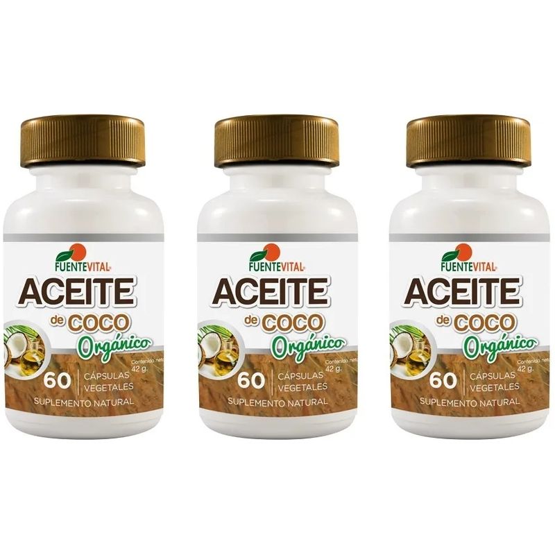 FUENTEVITAL - Aceite Coco Fv 3 Frascos 180 Capsulas 3x60 Caps