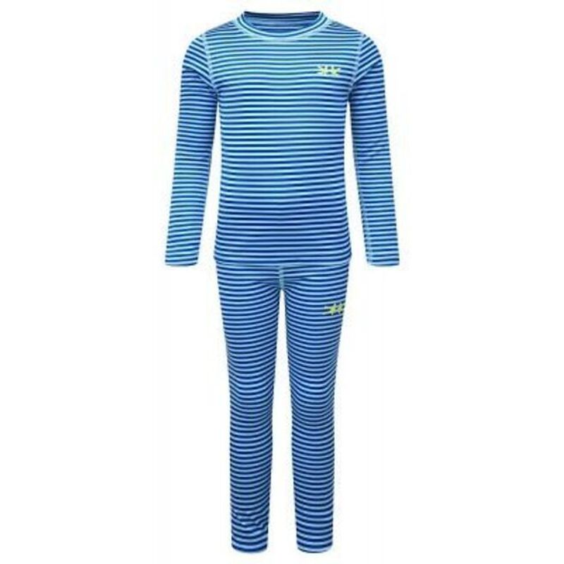 KOZI KIDZ - Set primera capa rayada azul-celeste camiseta  calza larga