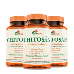 FUENTEVITAL - Chitosan Fv 3 Frascos 3x60 Capsulas. Adelagazante