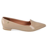 Ballerina Mujer Efecto Charol Beige