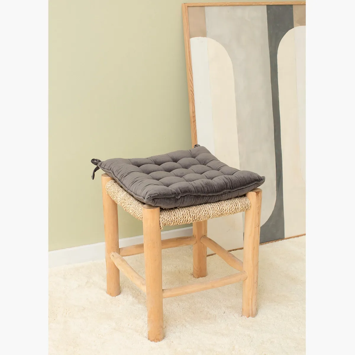 CALMA HOUSE - Cojin de Silla Velur Negro Calma House