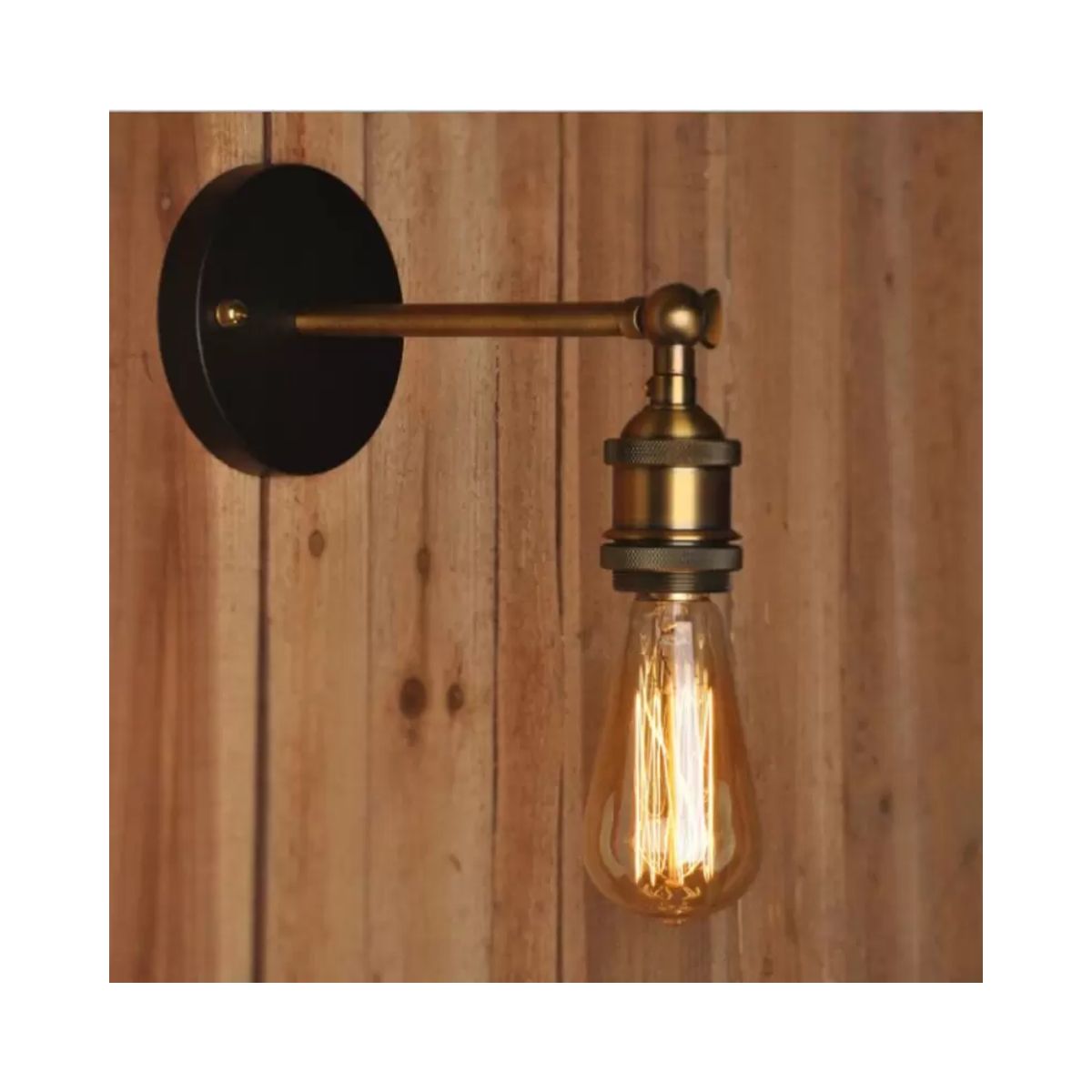 WANT - Aplique Lampara Foco Led Muro E27 Bronce Decoración