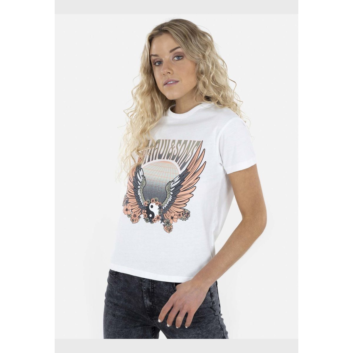 MAUI AND SONS - Polera MAUI WORLD Mujer Blanco Maui and Sons MAUI AND SONS