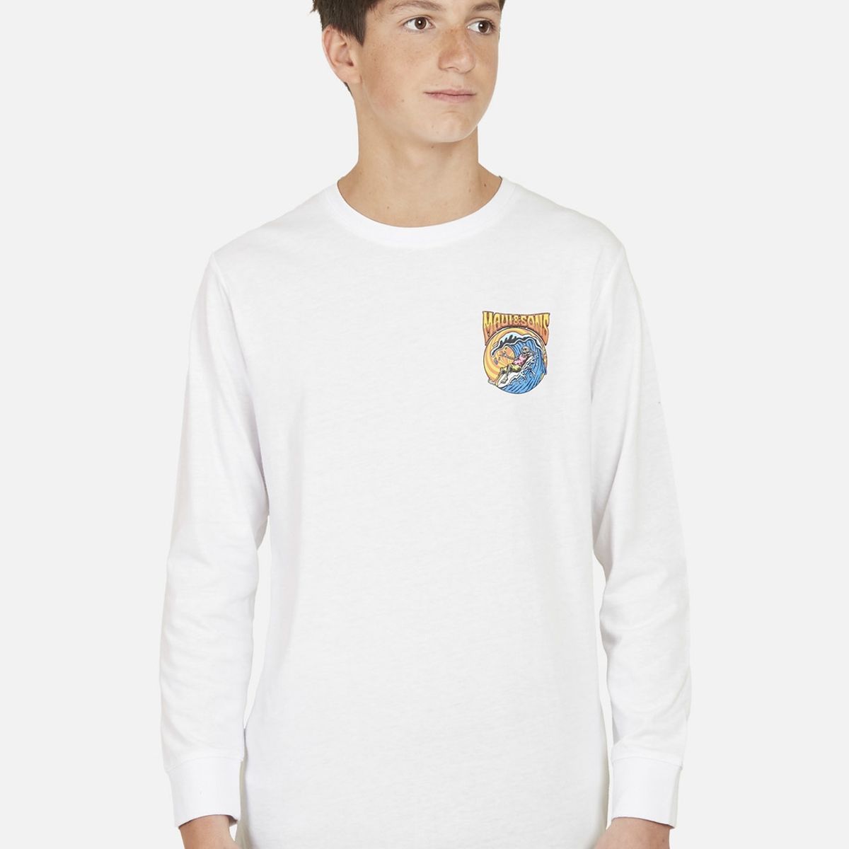 MAUI AND SONS - Polera CALACA CHILL SS TEE Juvenil Blanco Maui and Sons