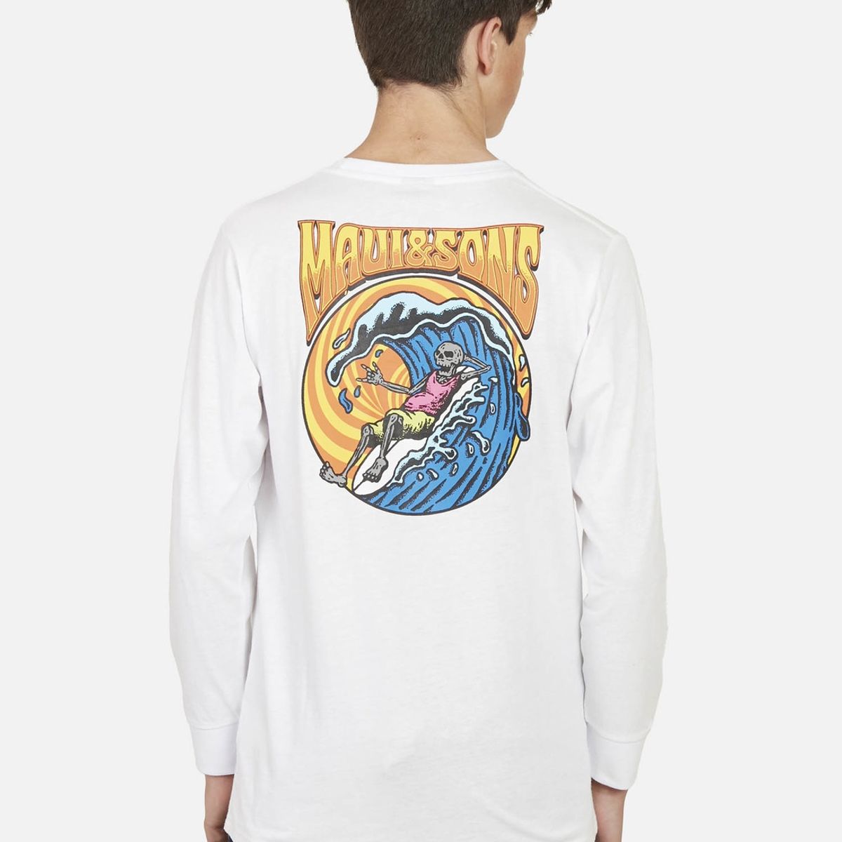 MAUI AND SONS - Polera CALACA CHILL SS TEE Juvenil Blanco Maui and Sons