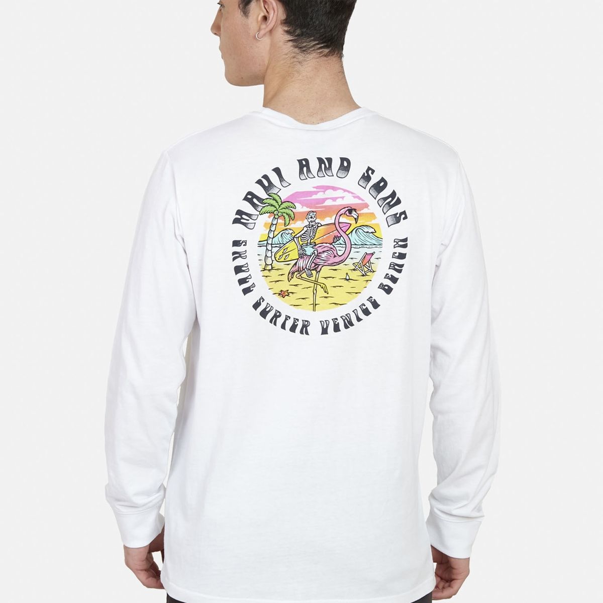 MAUI AND SONS - Polera FLAMINGO /SKULL SS TEE Hombre Blanco Maui and Sons