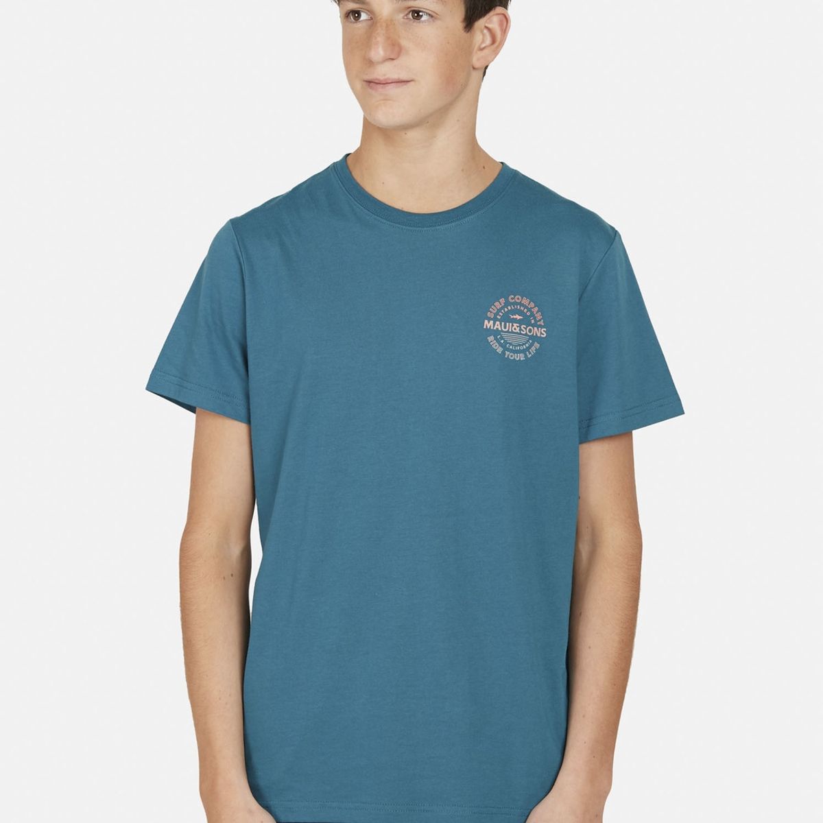 MAUI AND SONS - Polera L.A. CALIFORNIA Juvenil Azul Petróleo Maui and Sons