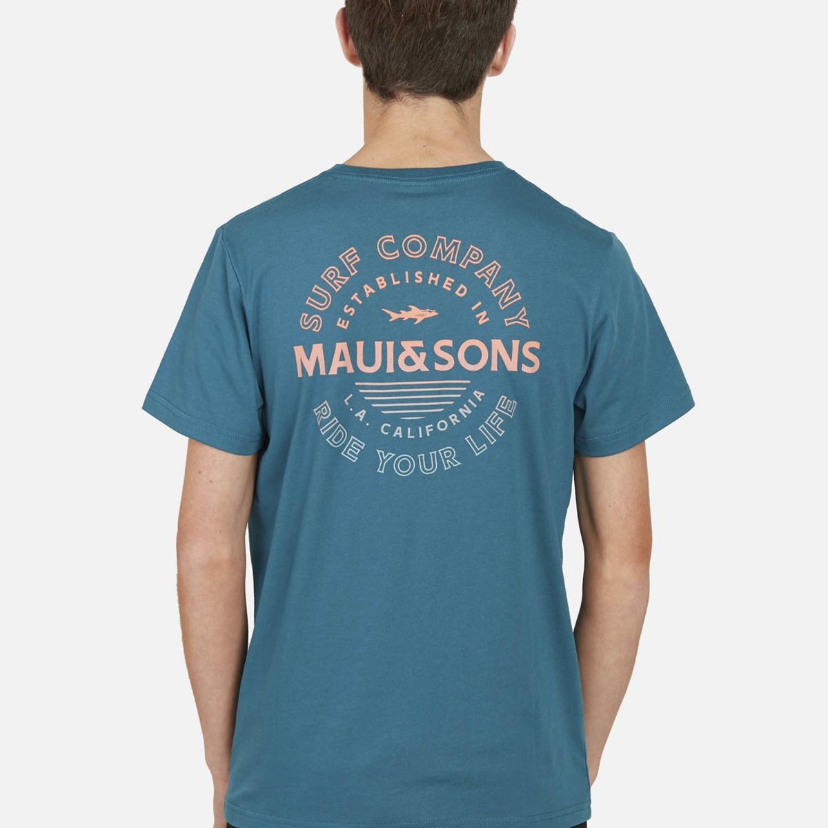 MAUI AND SONS - Polera L.A. CALIFORNIA Juvenil Azul Petróleo Maui and Sons