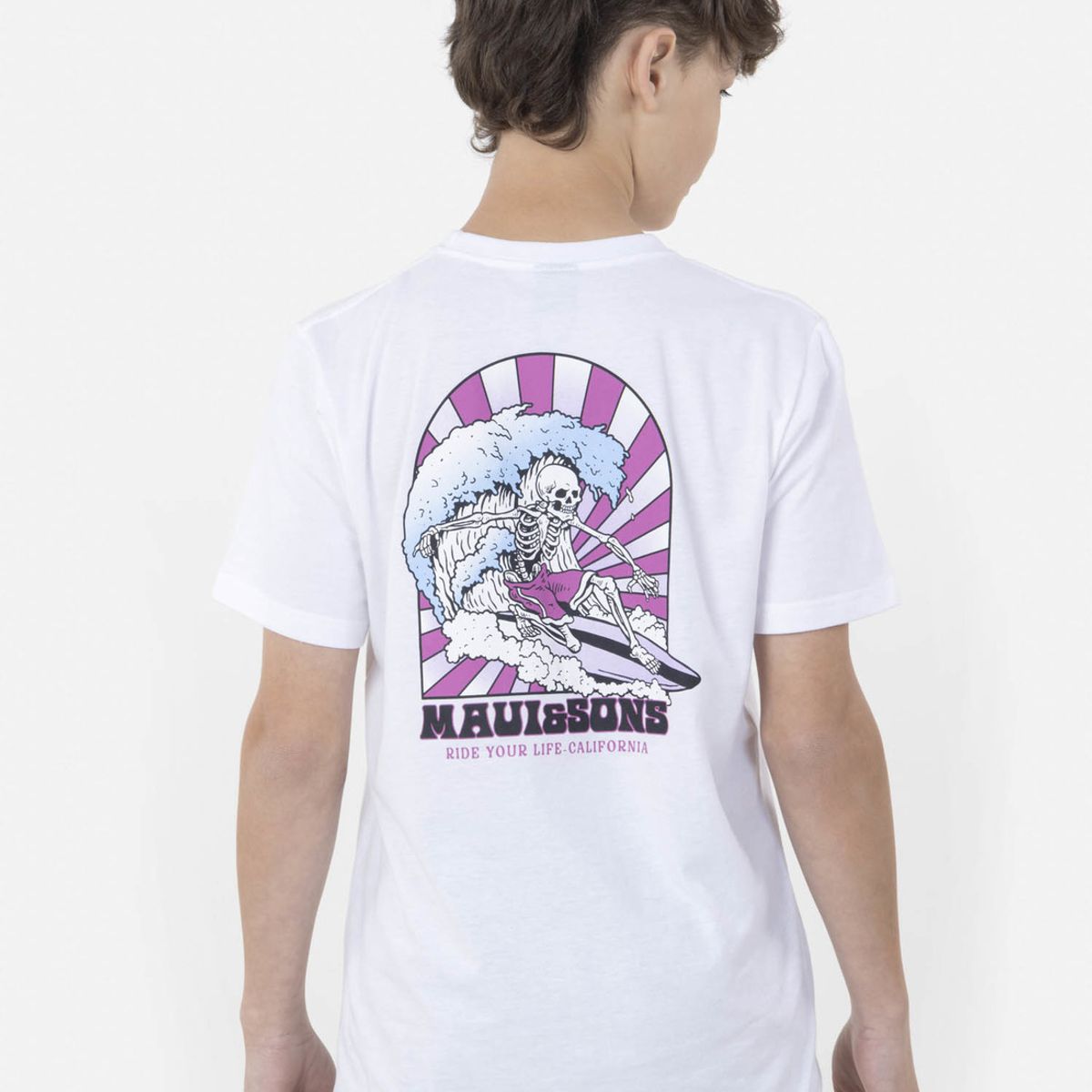 MAUI AND SONS - Polera SKULL ISLAND Juvenil Blanco Maui and Sons