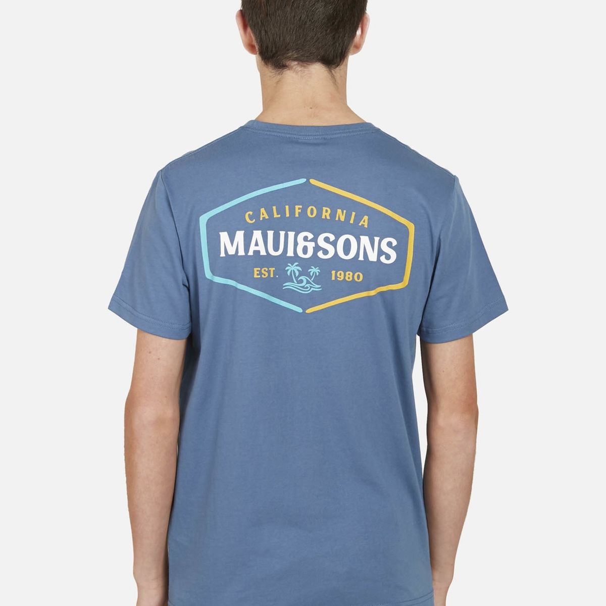 MAUI AND SONS - Polera HEXAGON SURF Juvenil Azul Maui and Sons