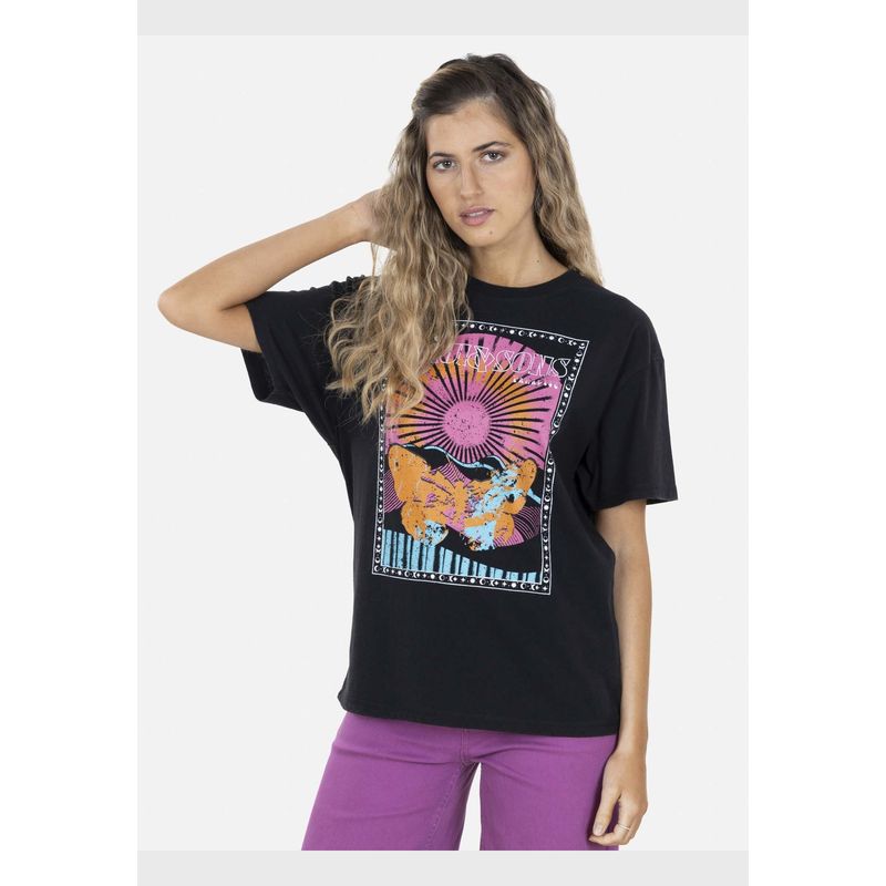MAUI AND SONS - Polera BUTTERFLY PARADISE Mujer Negro Maui and Sons