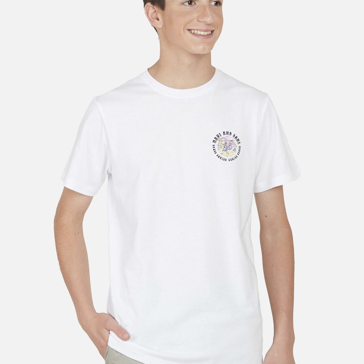 MAUI AND SONS - Polera SUNSET COOKIE Juvenil Blanco Maui and Sons